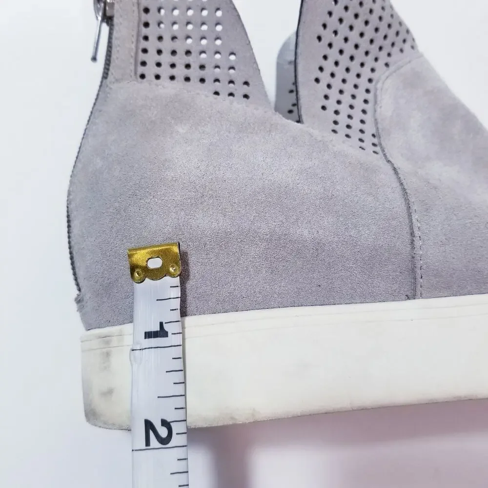 Steve Madden Winni Gray Suede Platform Wedge Bootie Sneaker